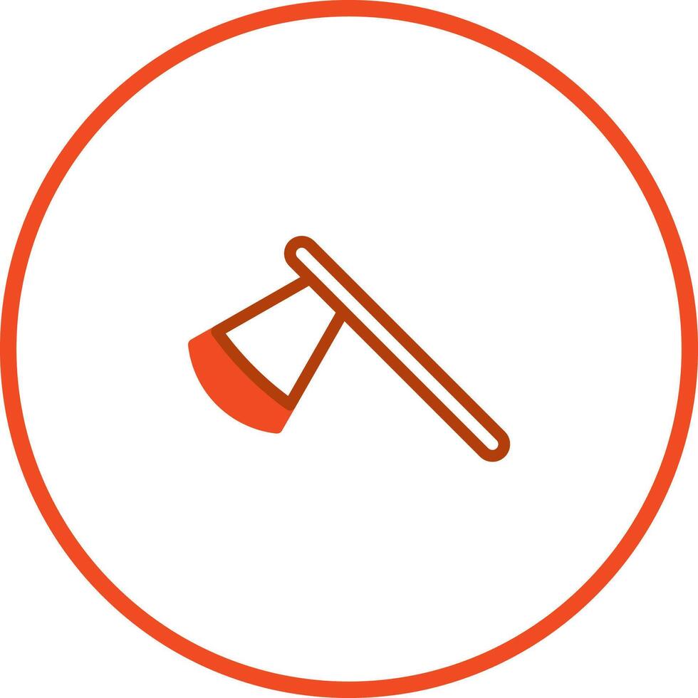 Axe icon line art illustration in a circle frame for woodworking logo design vector