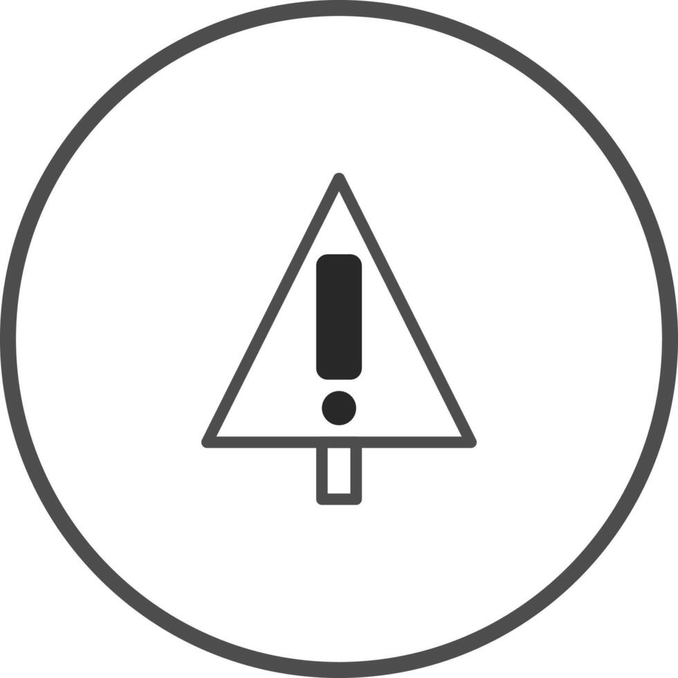 Attention warning triangle exclamation mark in circle symbolizes hazards and risks ahead representing cautiousness vector