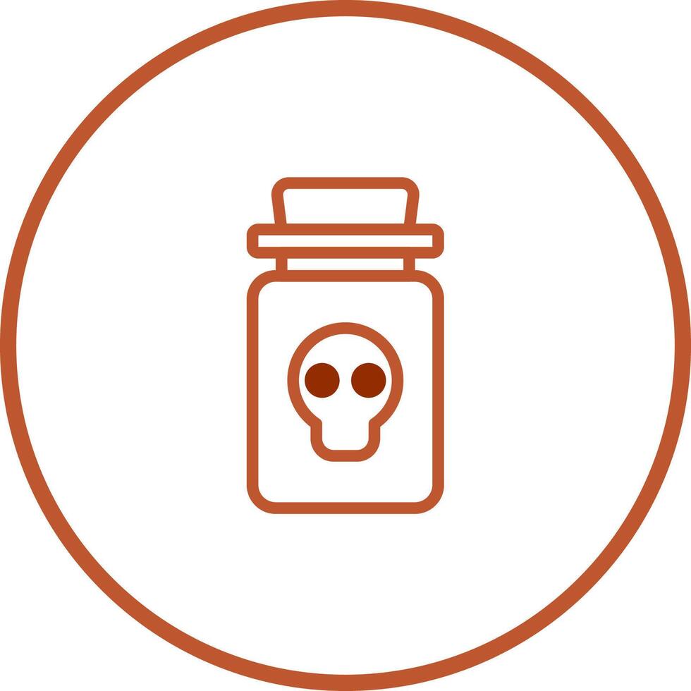 Apothecary bottle with skull logo creates a spooky and captivating design illustration of a minimalist artwork vector