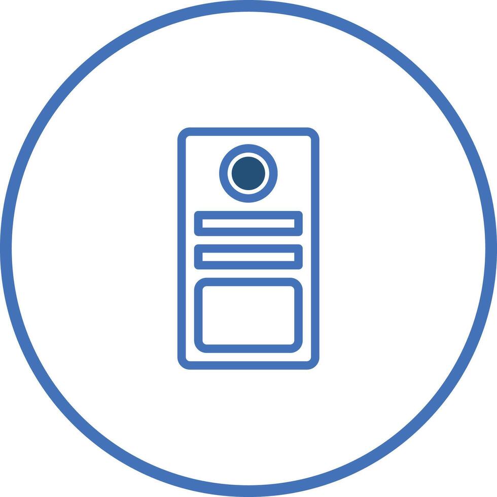 A simple illustration of a computer server inside a blue circle minimal design with detail vector