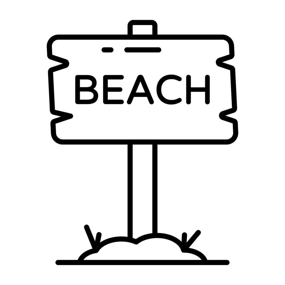 Premium icon of beach board vector