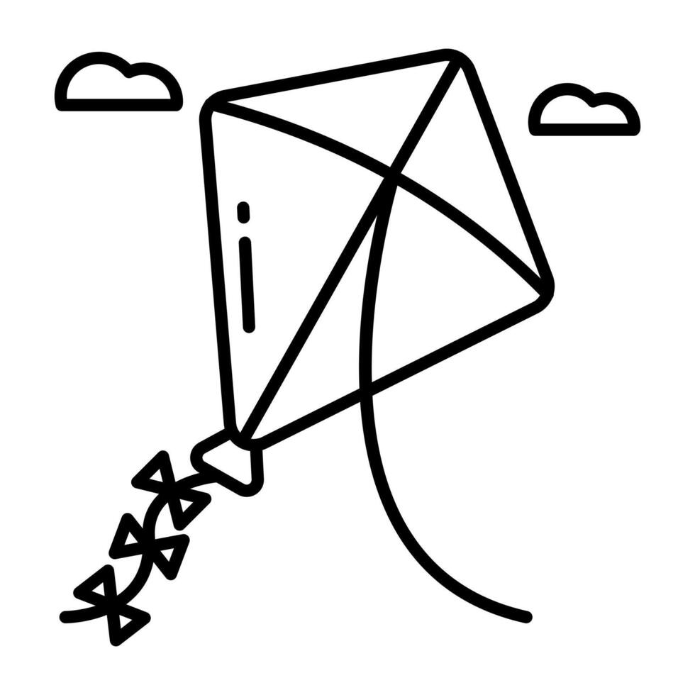 An editable Linear design icon of kite vector