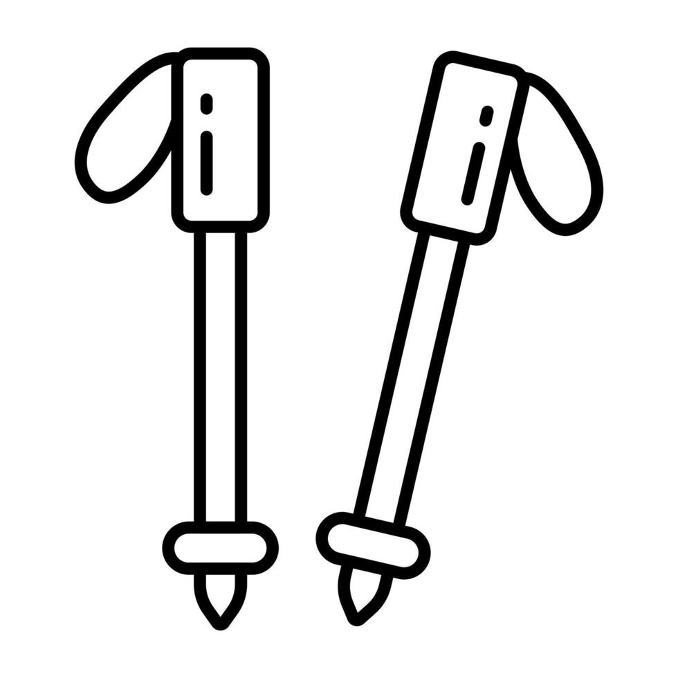 A unique Linear design icon of ski poles vector