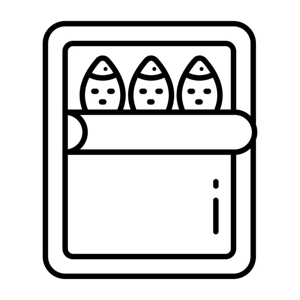 An icon Linear design of canned fish vector