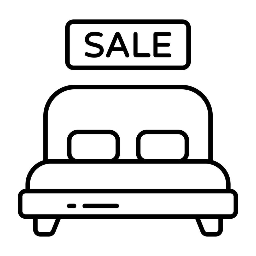 Premium icon of bed for sale vector