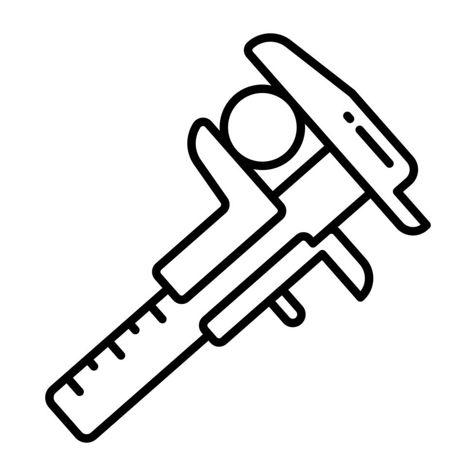 An icon linear design of vernier caliper vector