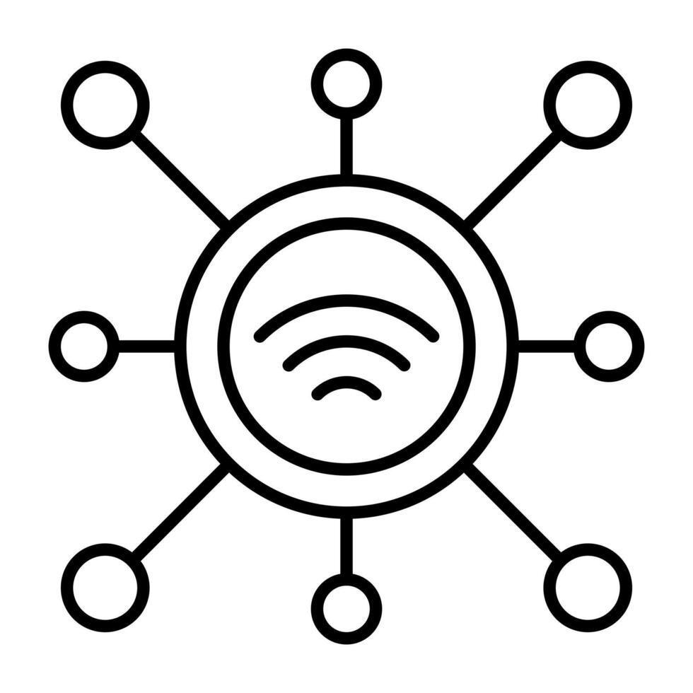 Modern linear design icon of wifi network vector