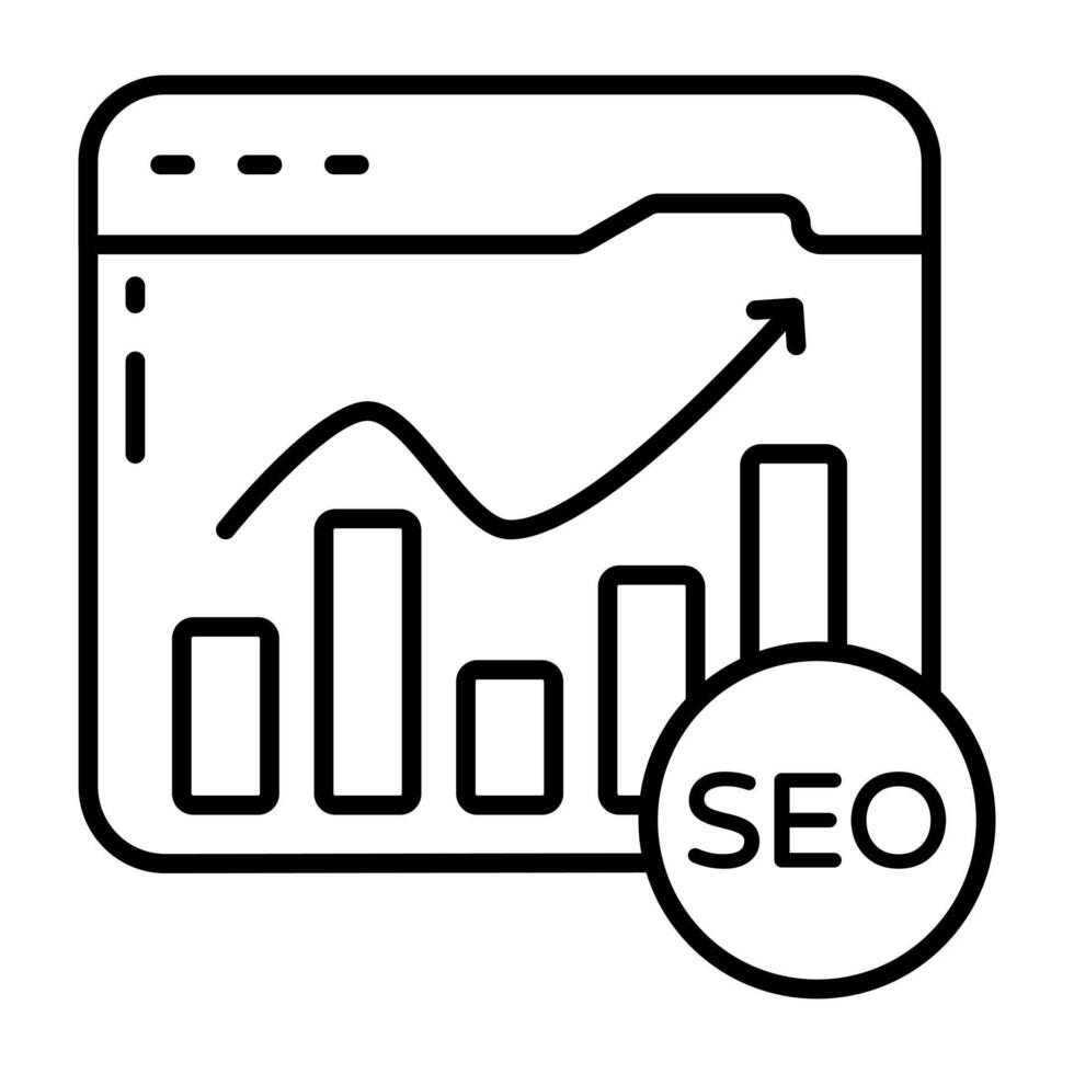 Modern linear icon of seo analytics vector