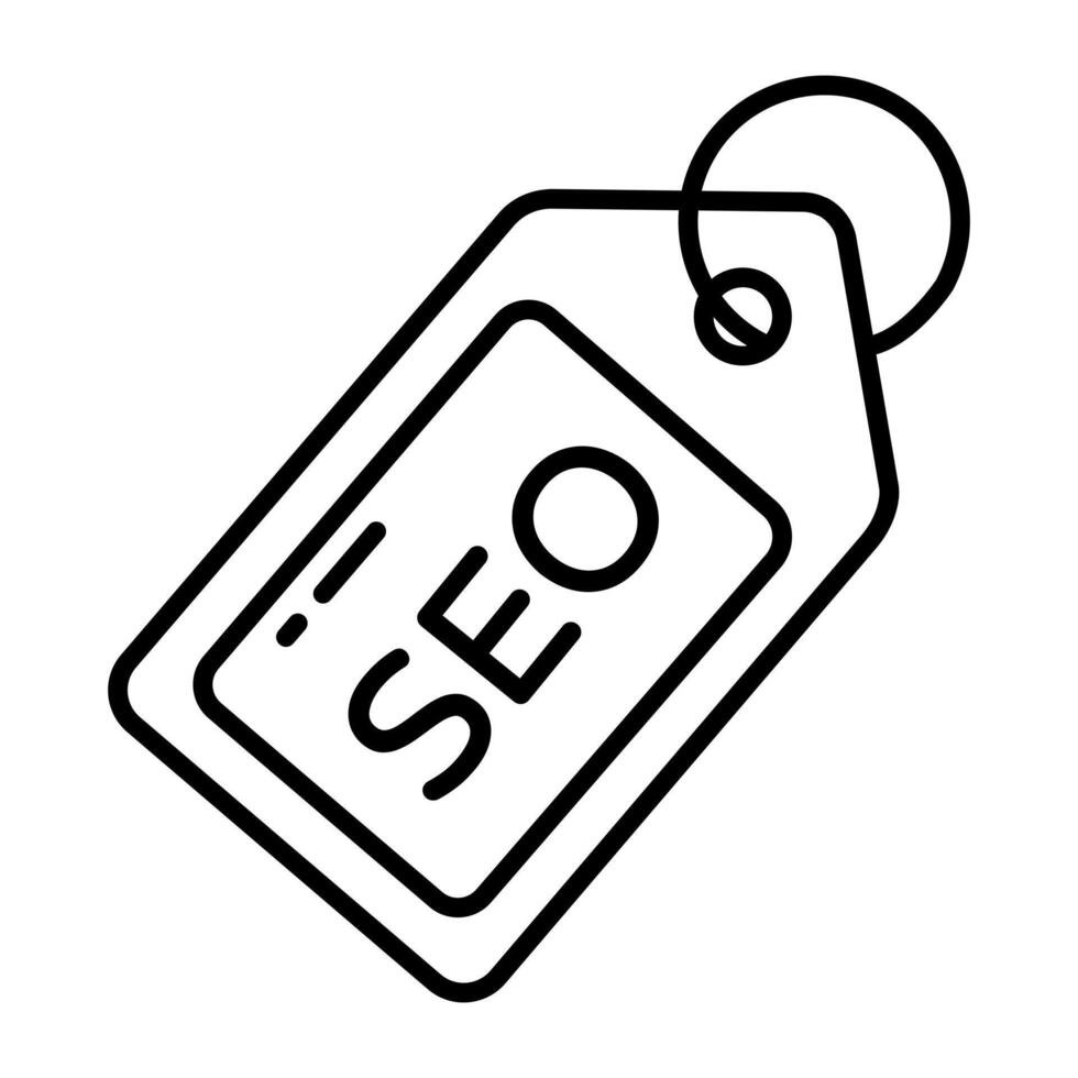 Premium download line icon of seo tag vector