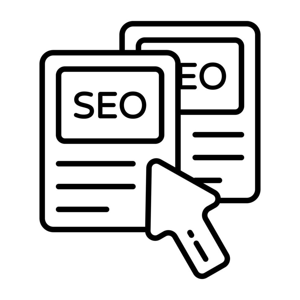 Conceptual line icon of search engine optimization vector