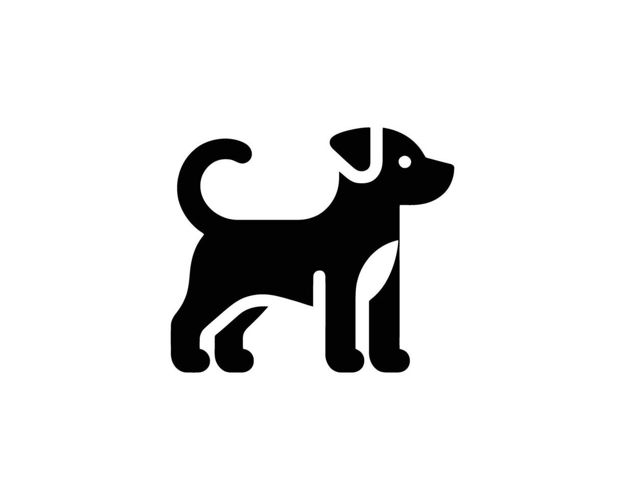 Simple black silhouette of a standing dog vector