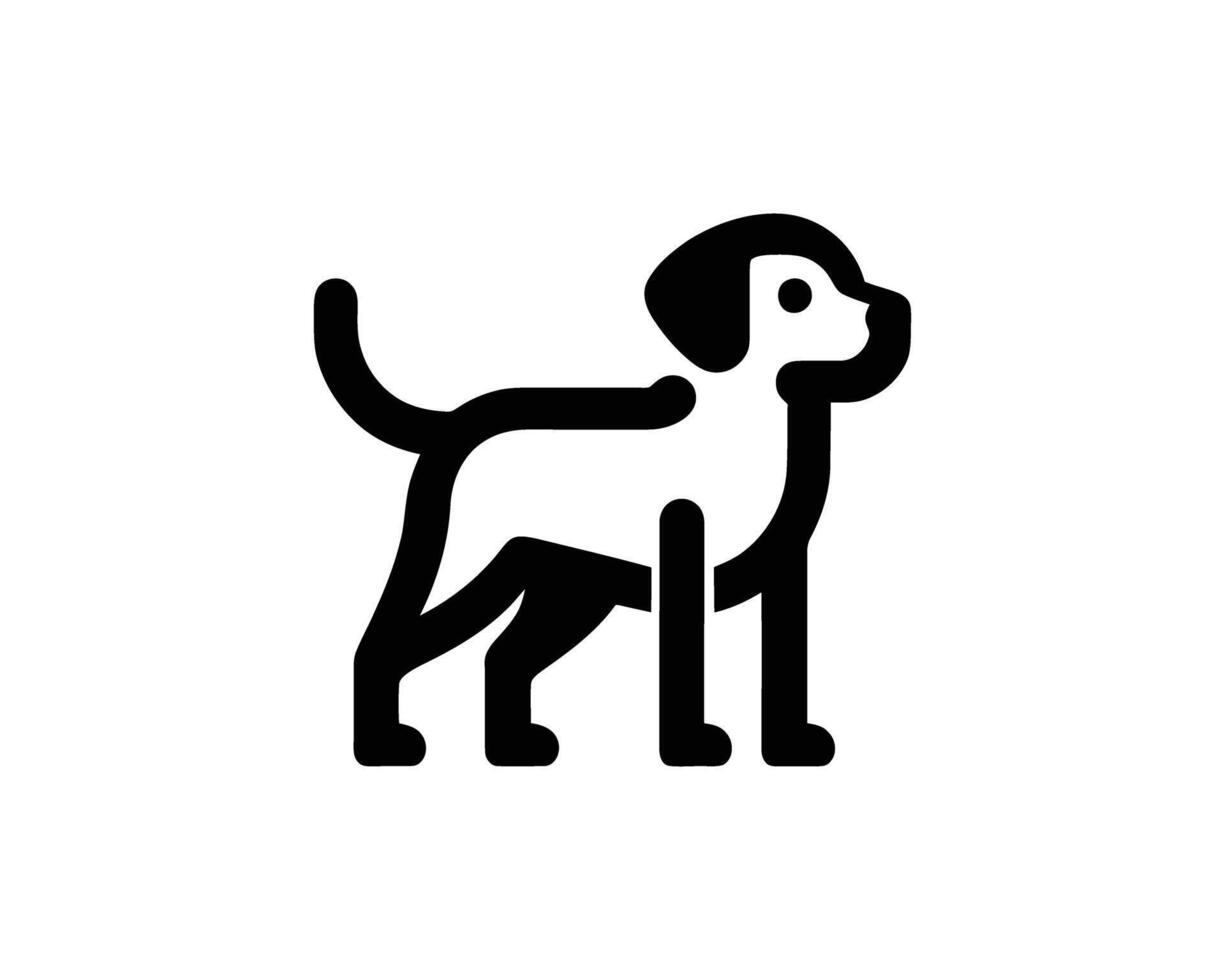 Simple black and white icon of a dog vector
