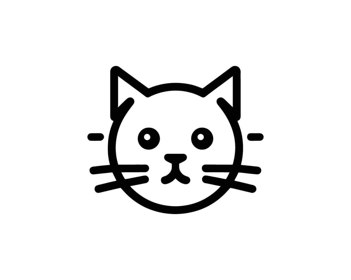 Minimalist cat face icon illustration vector