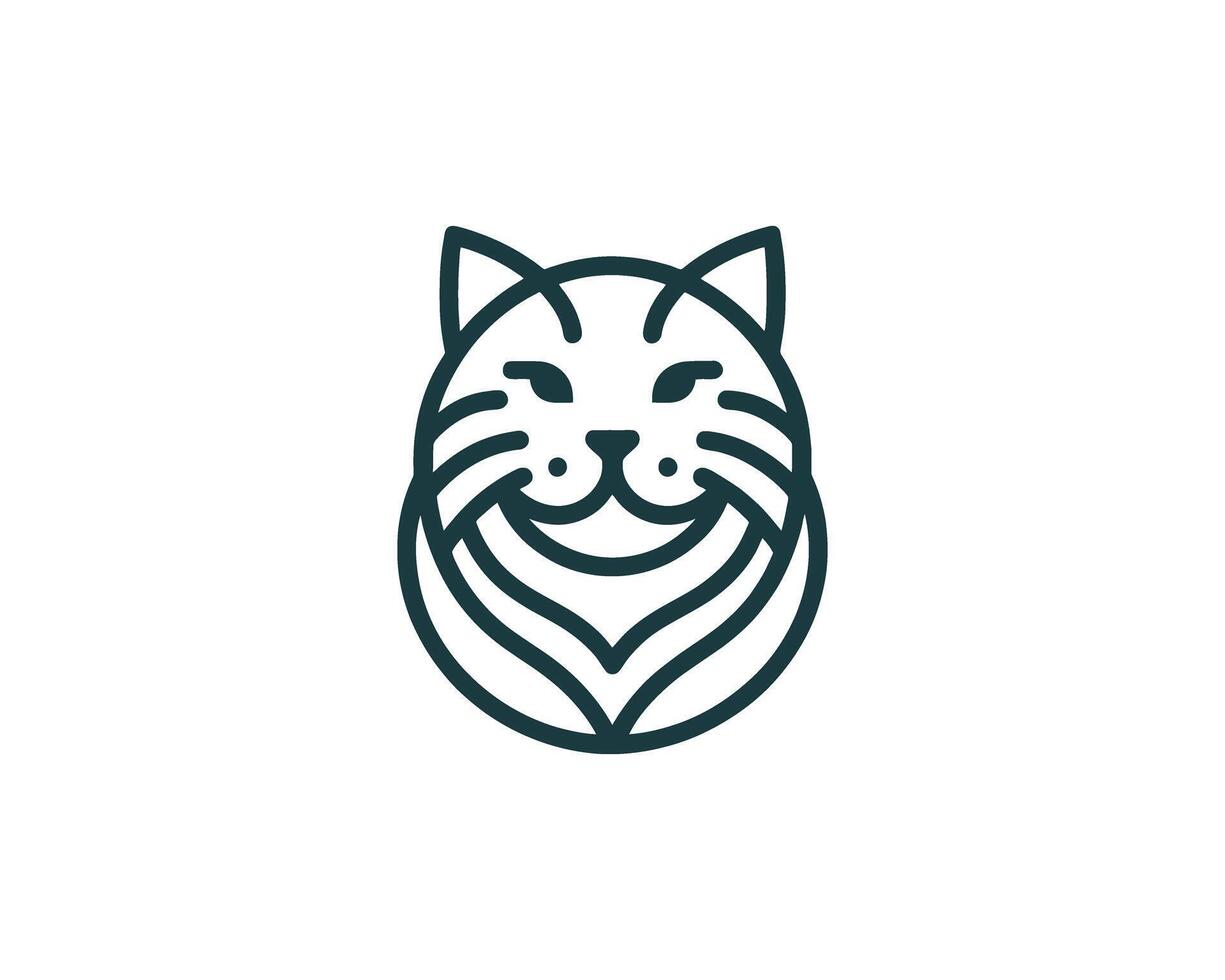 Minimalist cat head icon design vector