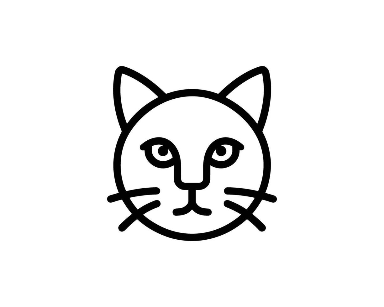 Minimalist feline face illustration for pet lovers vector