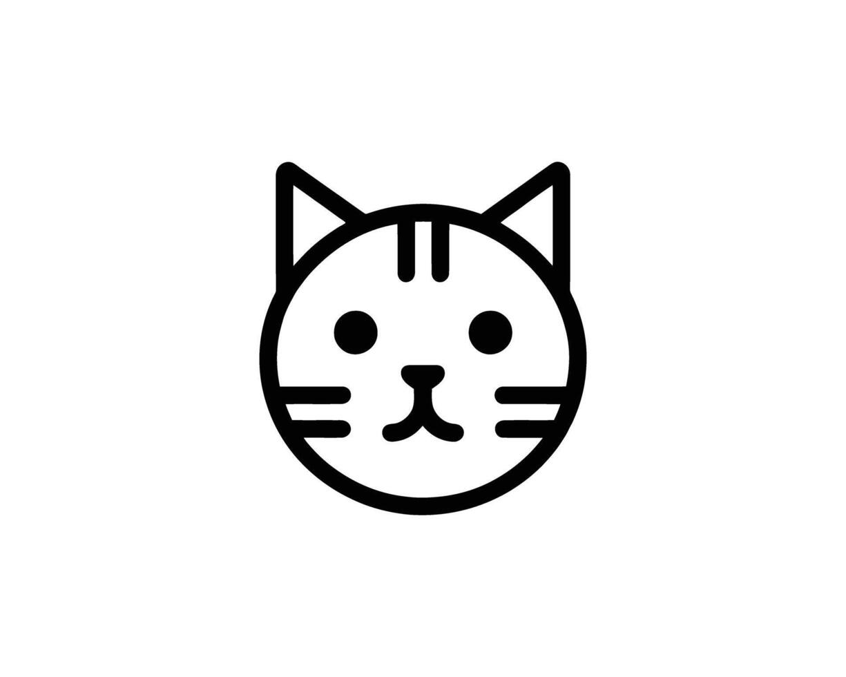 Minimalist cat face icon design vector
