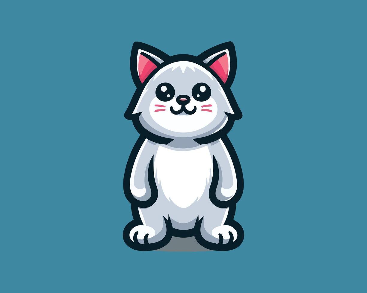 Playful cat cartoon illustration playful vector