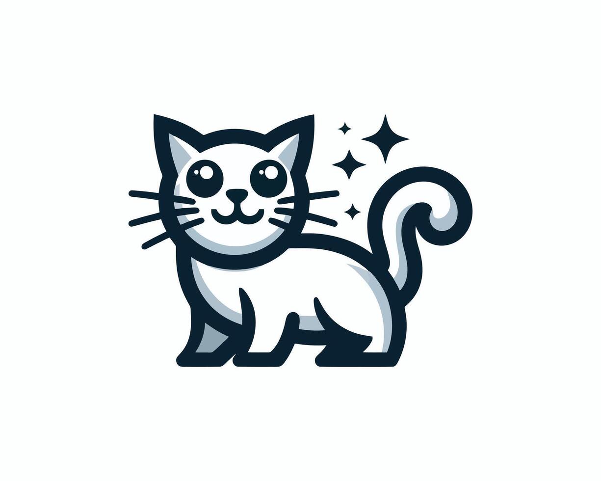 Enchanting feline mascot whimsical cartoon cat illustration vector