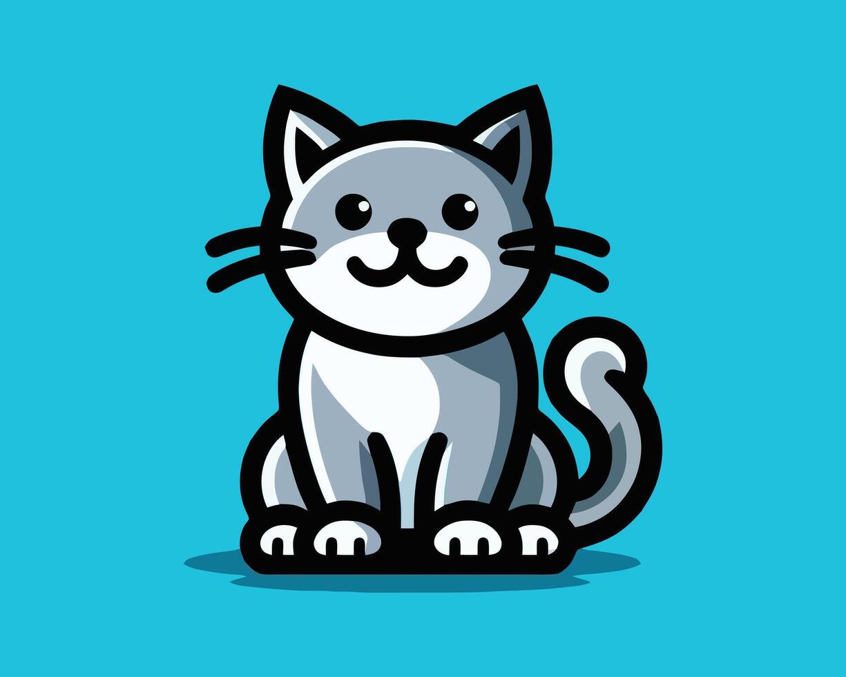 Playful cartoon cat mascot illustration vector
