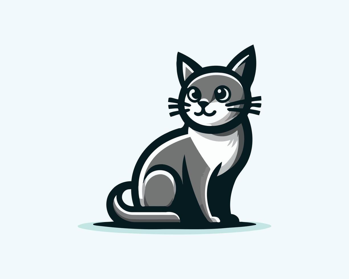 Playful feline mascot sleek illustration of a cartoon cat vector