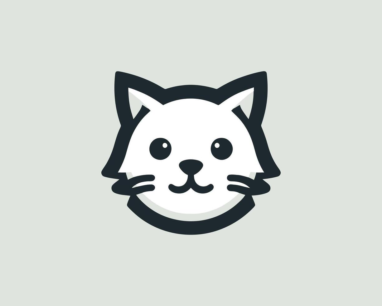 Minimalist cat face illustration minimalist vector