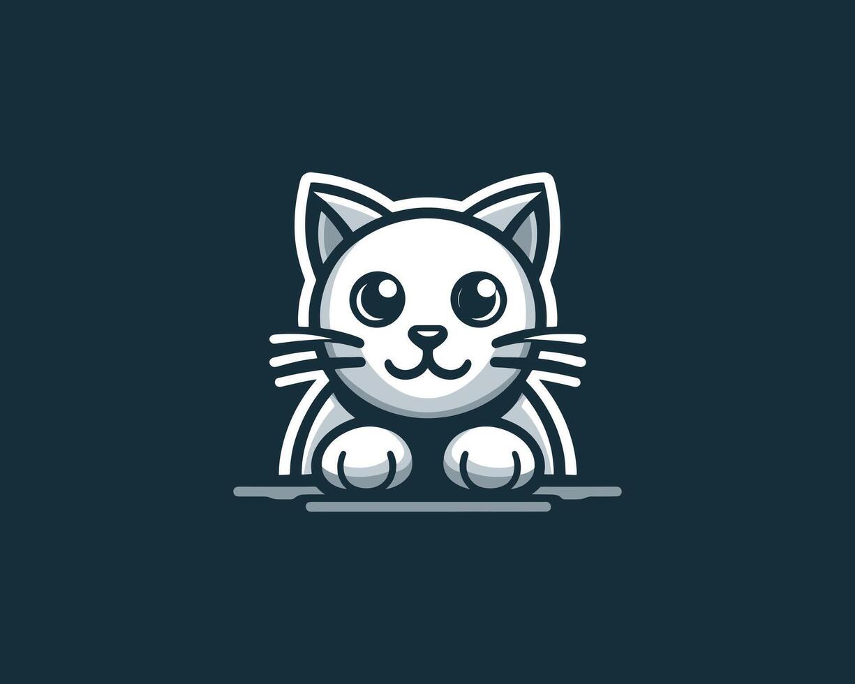 Adorable cartoon cat mascot character illustration vector