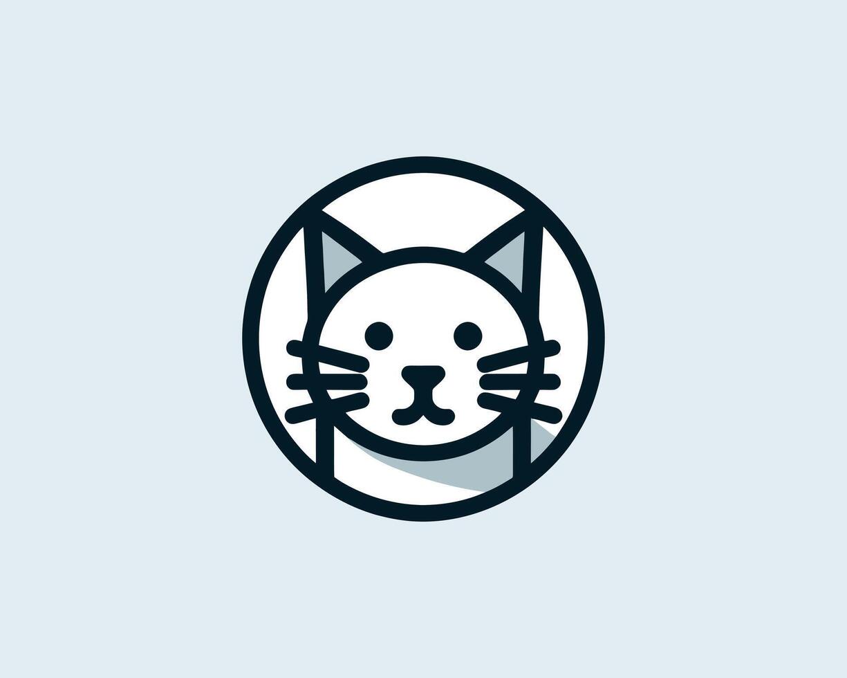 Minimalist cat portrait sleek icon for modern design vector