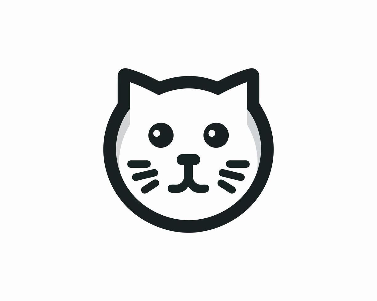 Minimalist cat head illustration for modern design vector