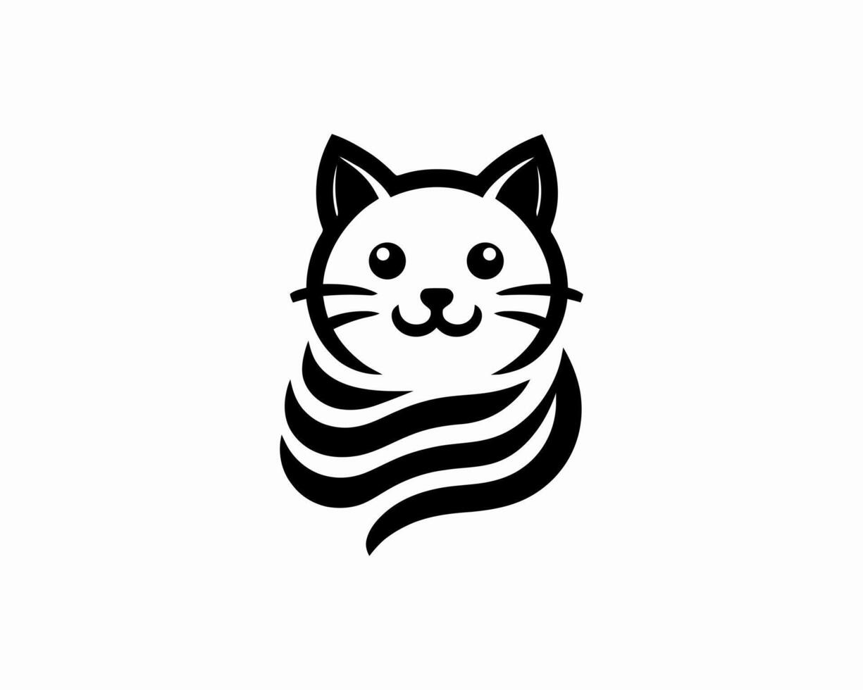 Charming feline illustration with striped scarf vector