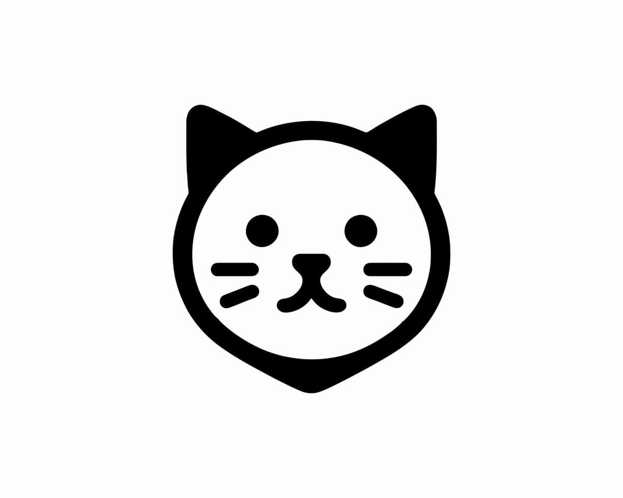 Minimalist cat face icon for pet and animal designs vector