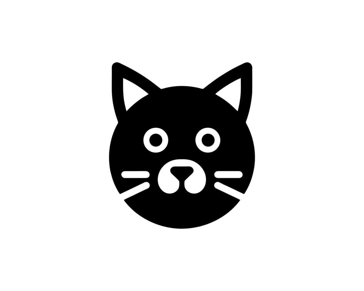 Minimalist cat face icon clean illustration vector