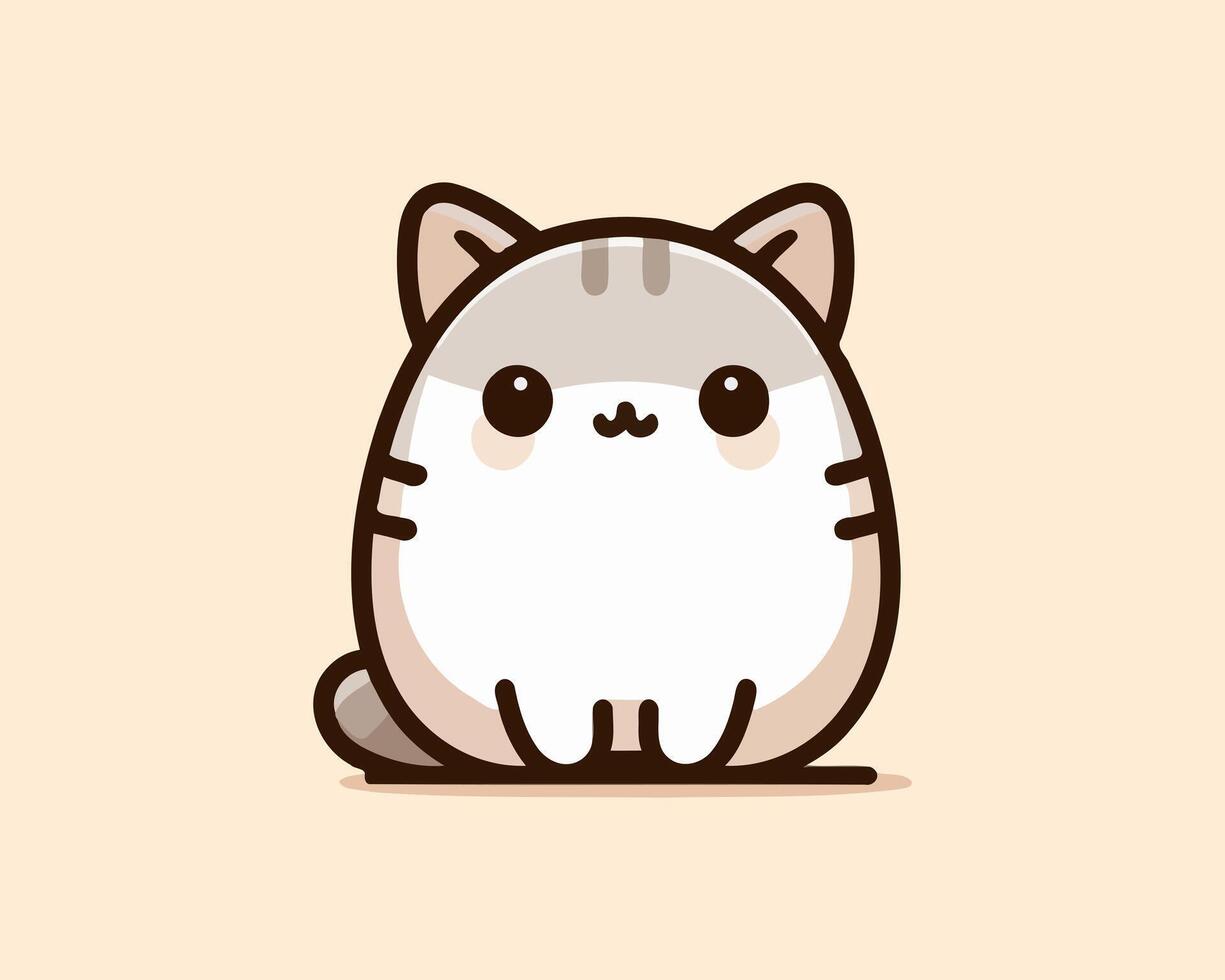 Cute kawaii cat character illustration vector
