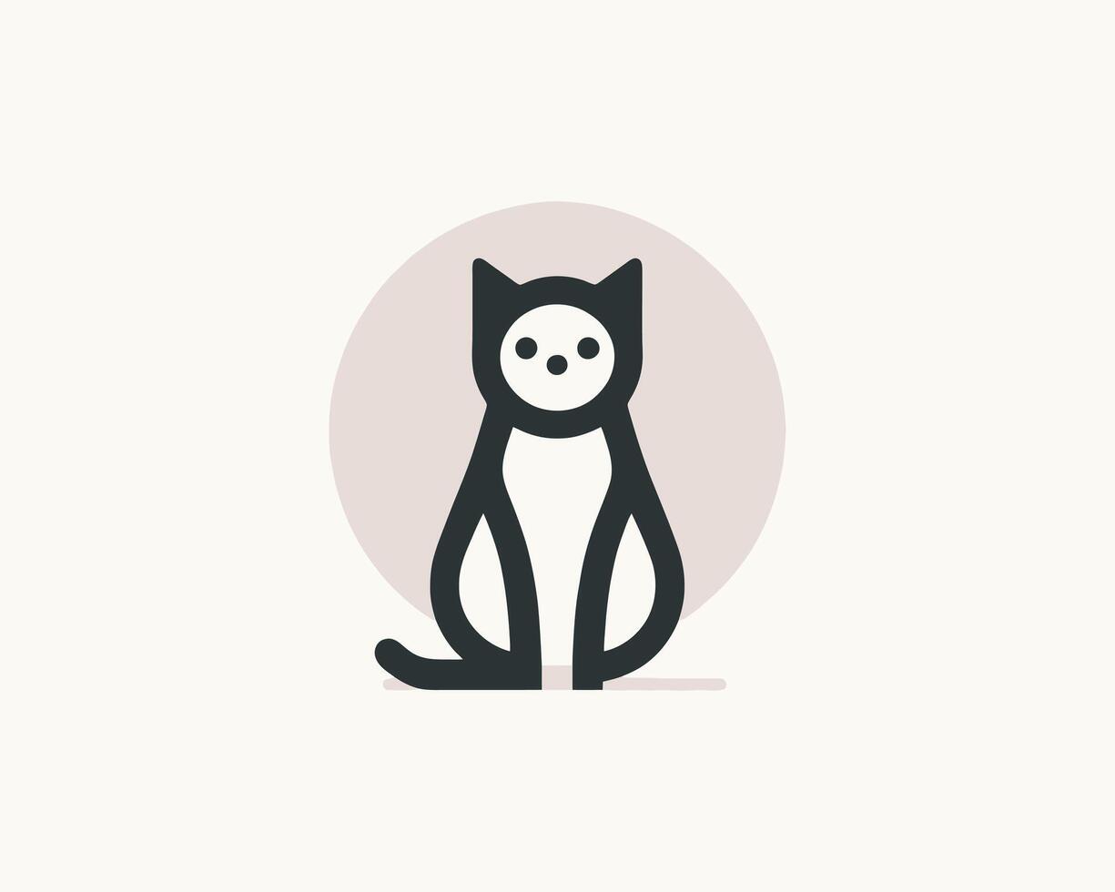 Minimalist cat illustration simple graphic design vector