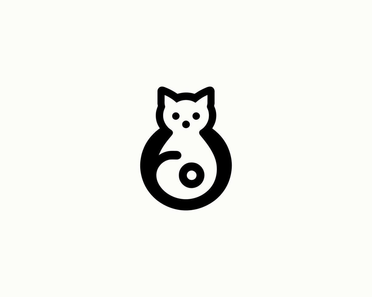 Minimalist cat logo design modern feline silhouette vector