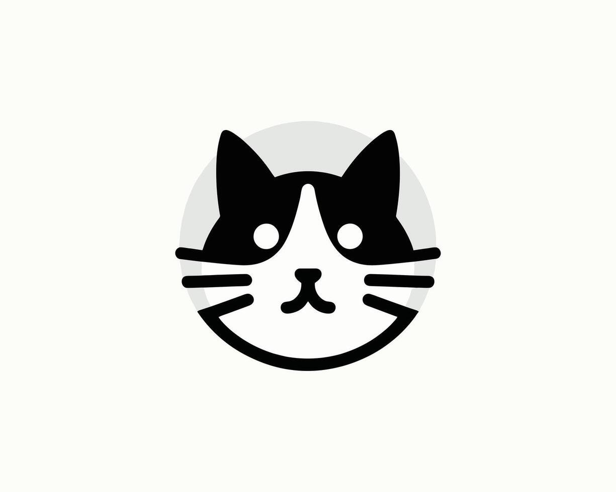 Minimalist tuxedo cat icon illustration vector