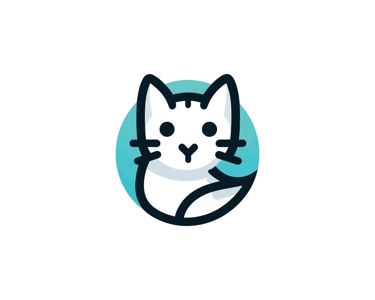 Adorable feline graphic icon in modern cartoon style vector