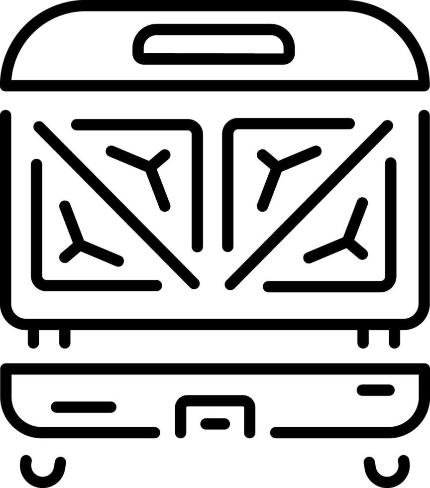 A line style icon representing sandwich maker vector