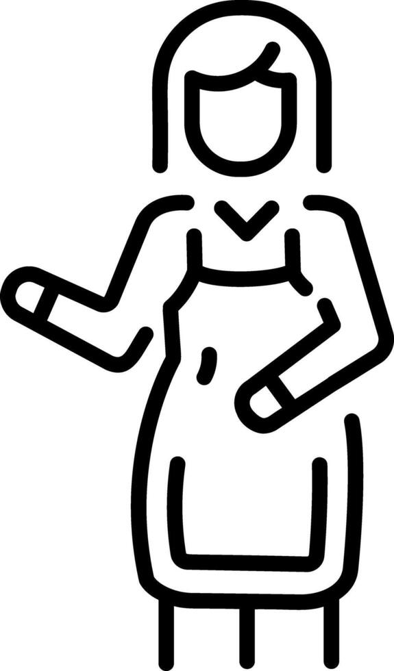 A outline style icon showing apron vector