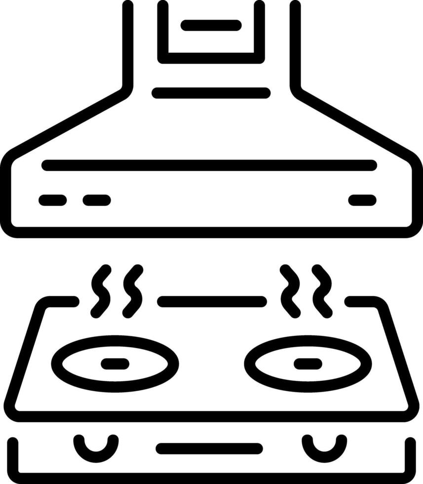 A outline style icon showing exhaust hood vector