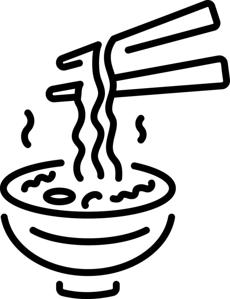 A line style icon representing chopsticks vector