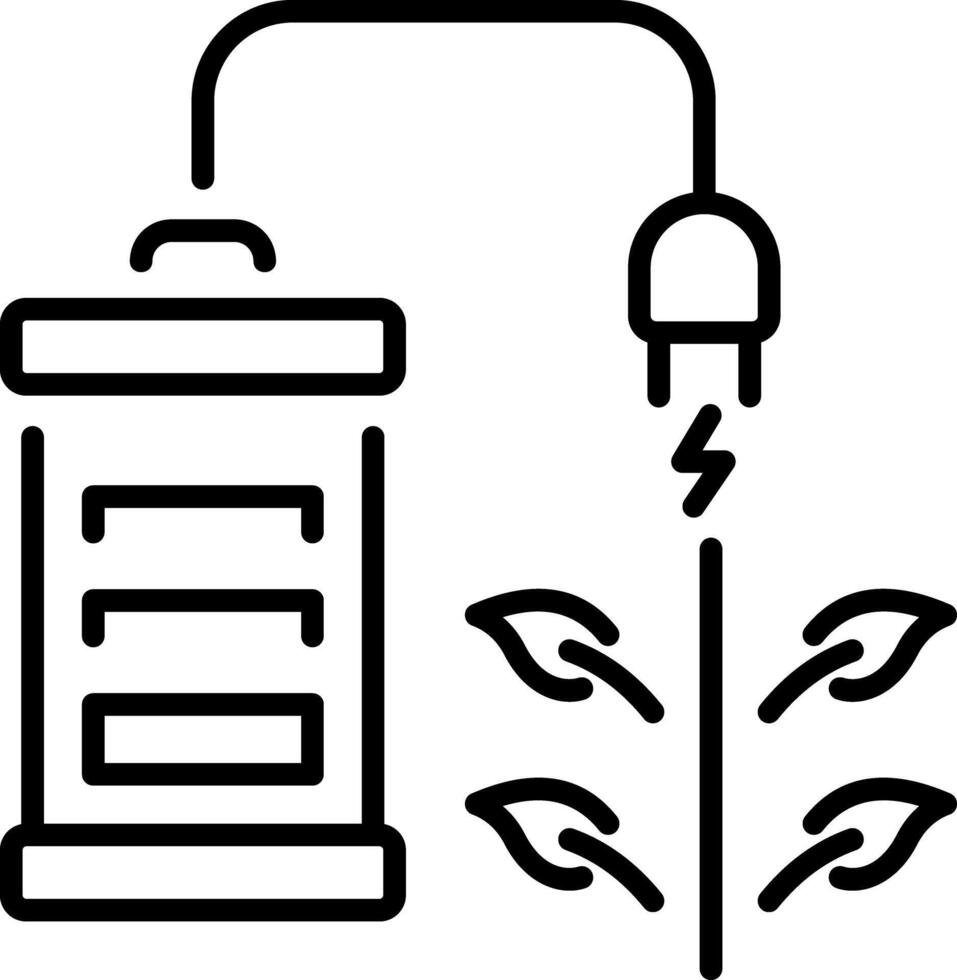 A linear style icon representing bio battery vector