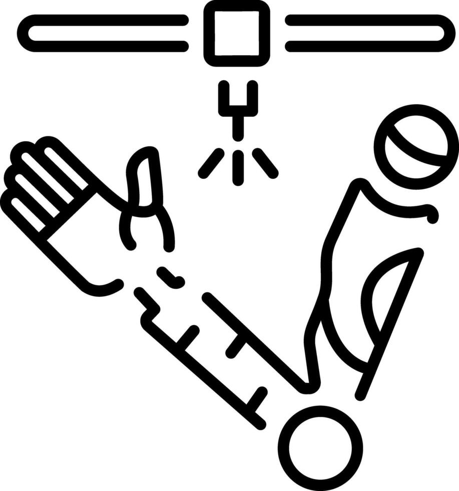 A outline style icon depicting prosthetics vector