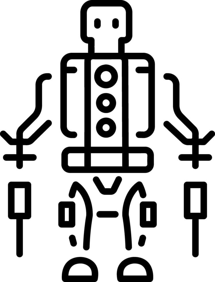 A linear style icon representing exoskeleton vector
