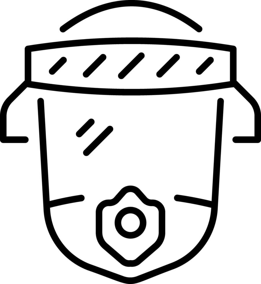 A outline style icon depicting face shield vector