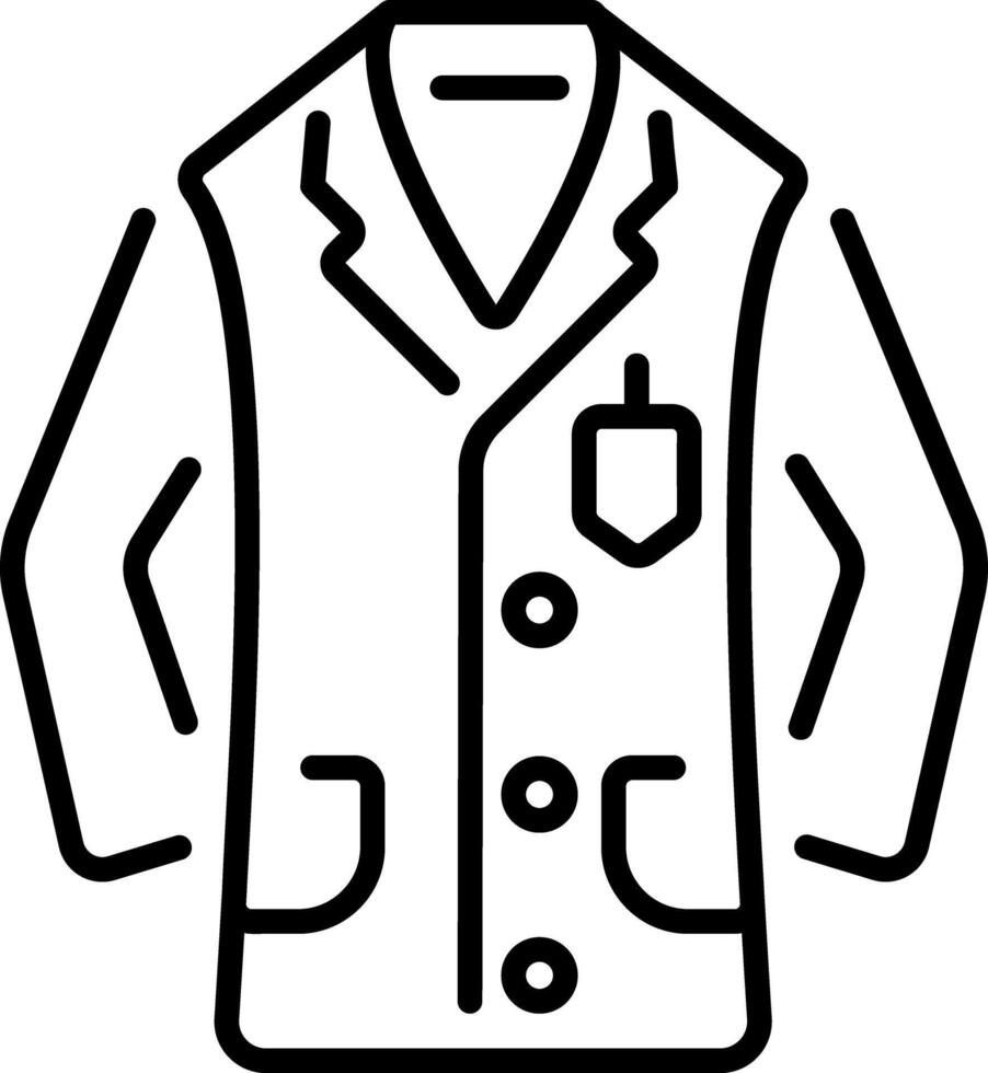 A outline style icon depicting lab coat vector
