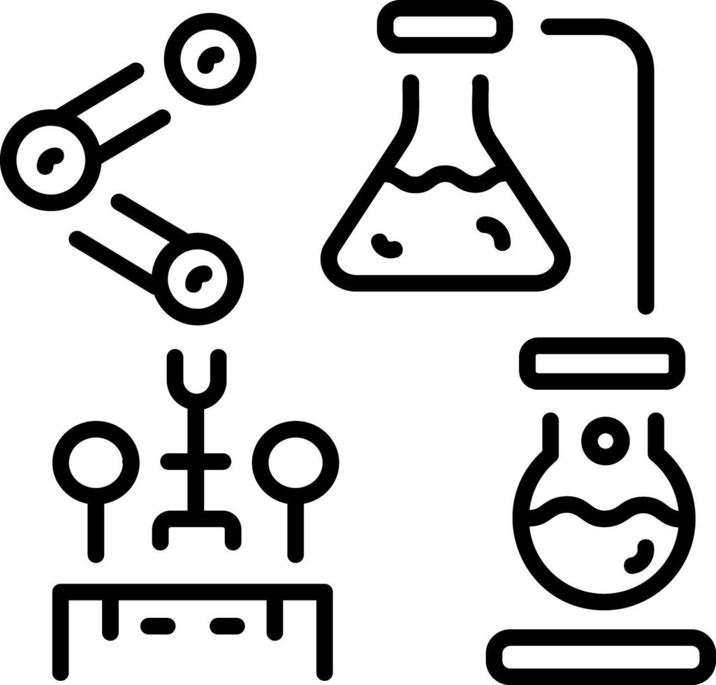 A line style icon showing lab robot vector