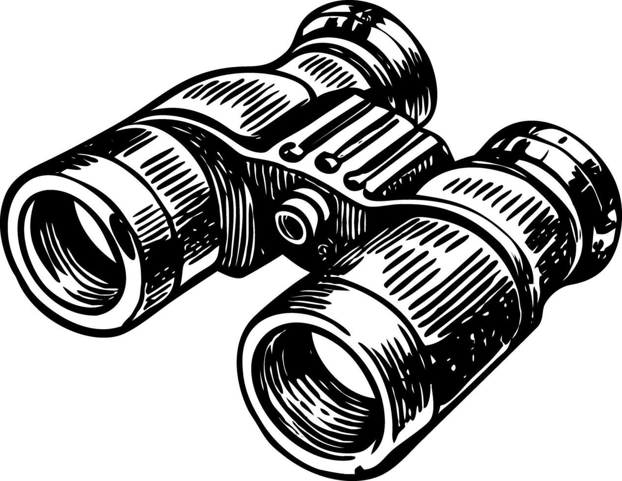 A trendy vintage style illustration showing binoculars vector