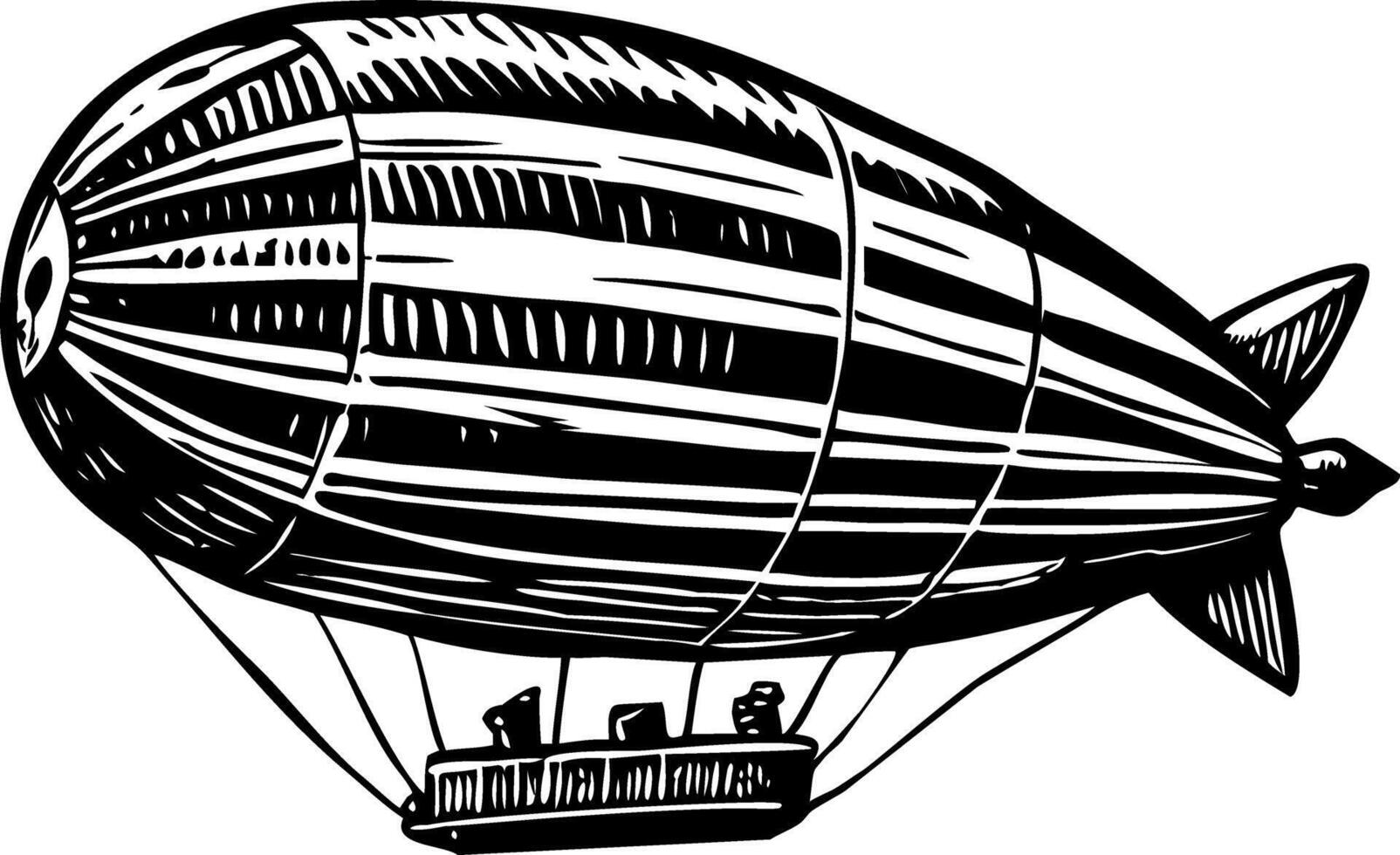 A vintage style illustration showing airship ride vector