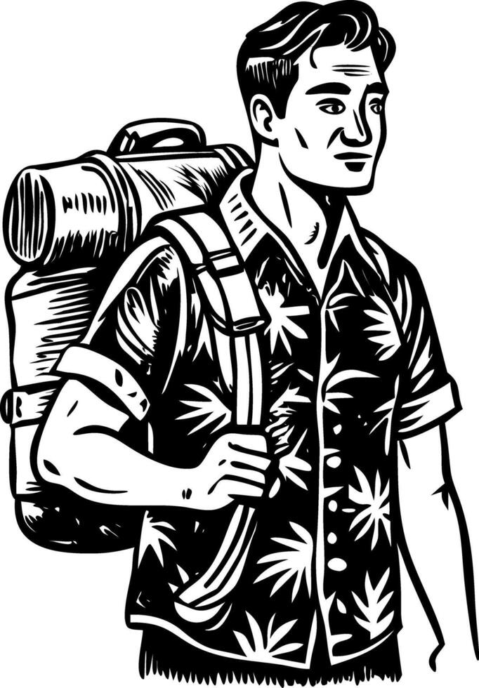 A sketchy style illustration showing traveller vector