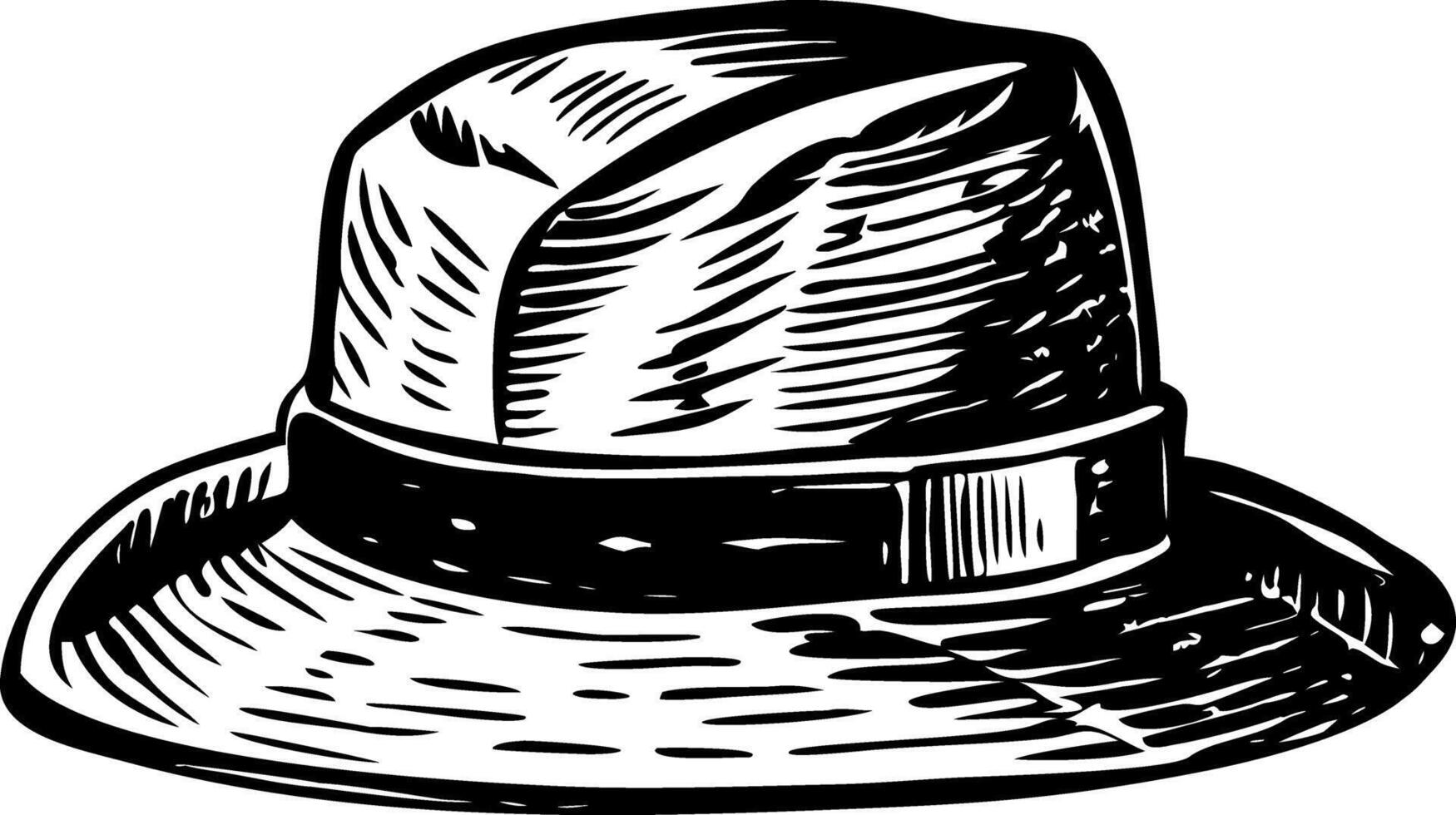 A vintage style illustration showing rain hat vector